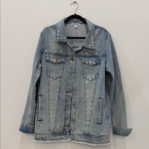 Light Blue Studded Denim Jacket
